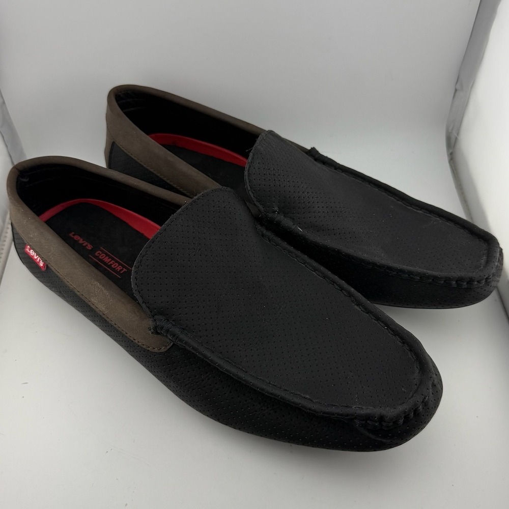 Levis Mens 13 Black Brown 51898440A Perforated Driving Moc Loafer